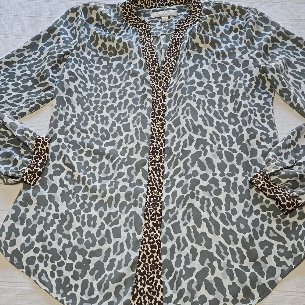 Banana Republic Leopard Print Blouse Women's Size XS